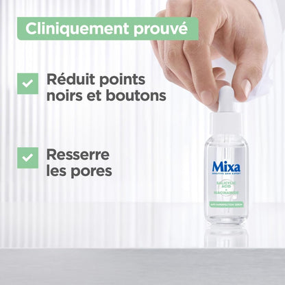 Mixa - Sérum Concentré Anti-Imperfections - Pour peaux à imperfections - Enrichi en Acide Salicylique et Niacinamide - 30 ml