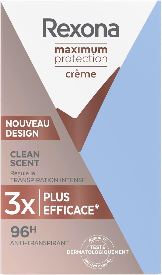 REXONA - Déodorant Femme Clean Scent - Stick Anti-transpirant - 3x plus efficace contre la transpiration - Protection 96h - 45ml