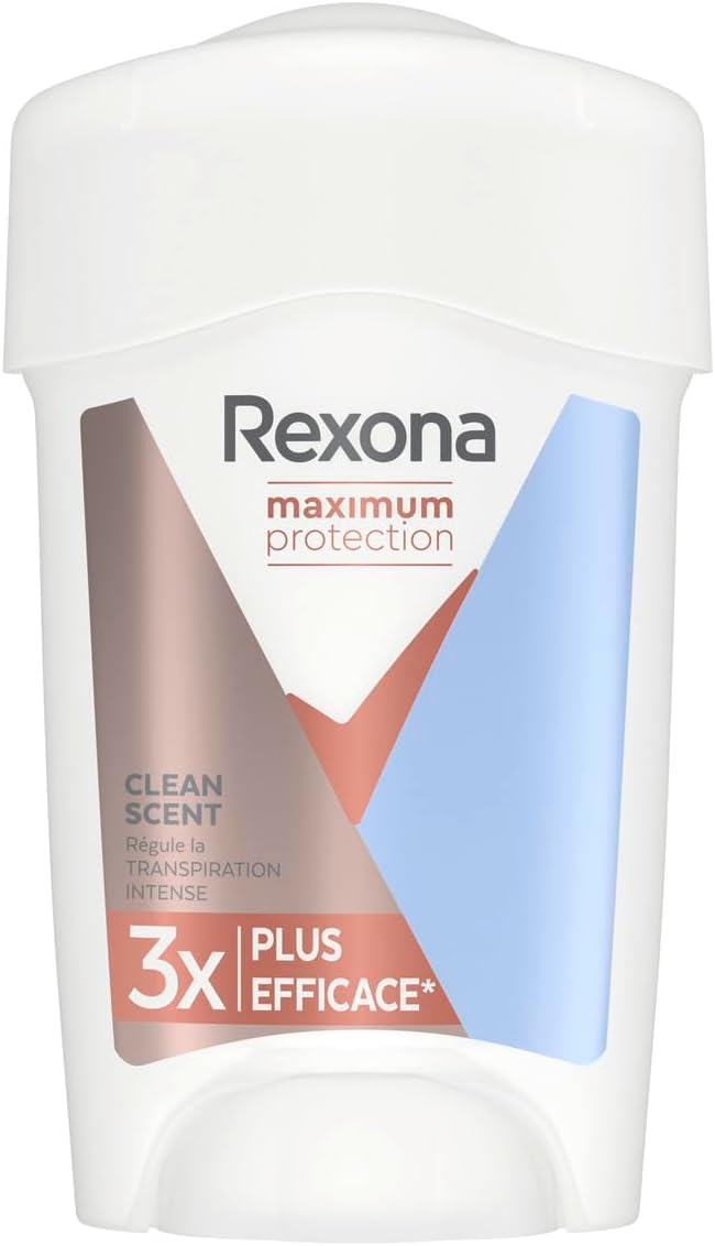 REXONA - Déodorant Femme Clean Scent - Stick Anti-transpirant - 3x plus efficace contre la transpiration - Protection 96h - 45ml