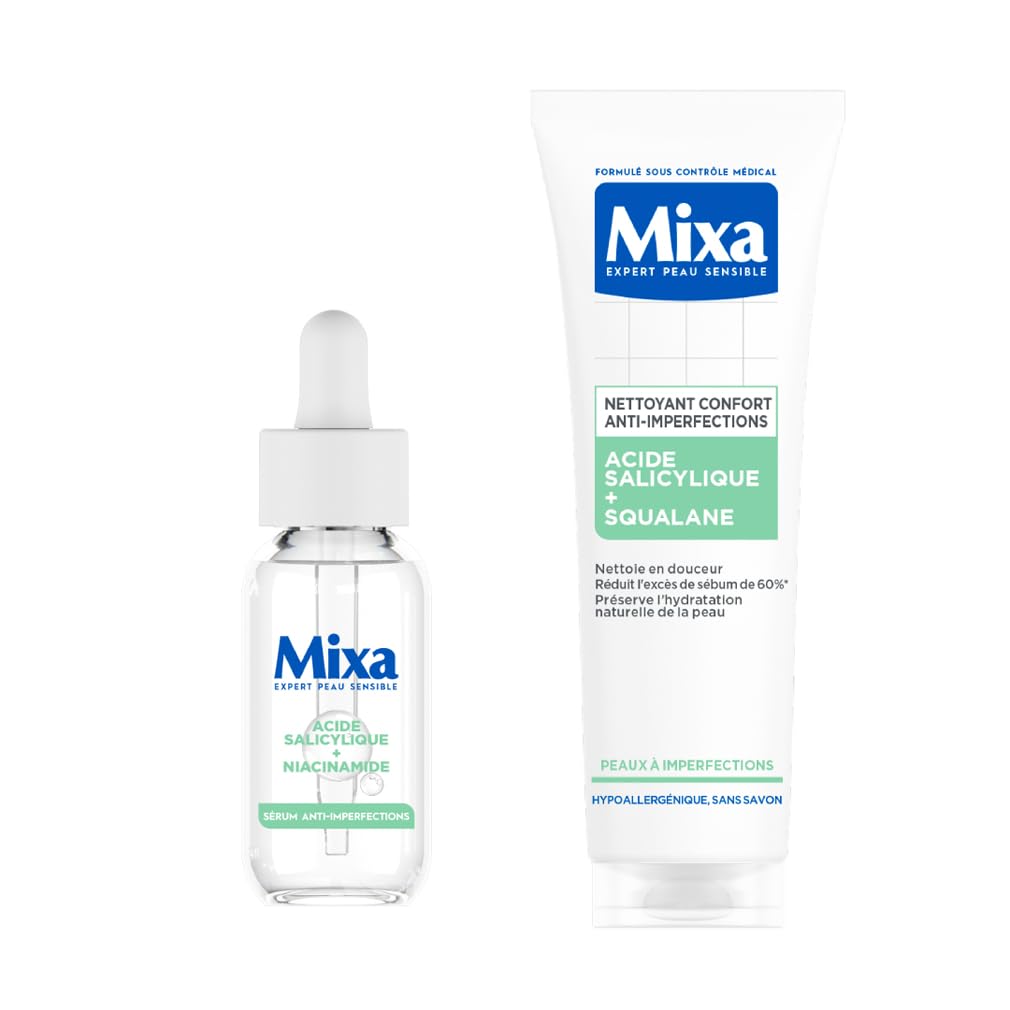 Mixa - Sérum Concentré Anti-Imperfections - Pour peaux à imperfections - Enrichi en Acide Salicylique et Niacinamide - 30 ml
