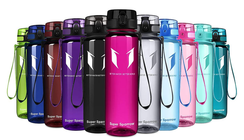 Super Sparrow Bouteille d'eau - Gourde - 350ml/500ml/750ml/1000ml - sans BPA - Convient pour Le Sport, la randonnée, l'école, Le Bureau, en Plein air