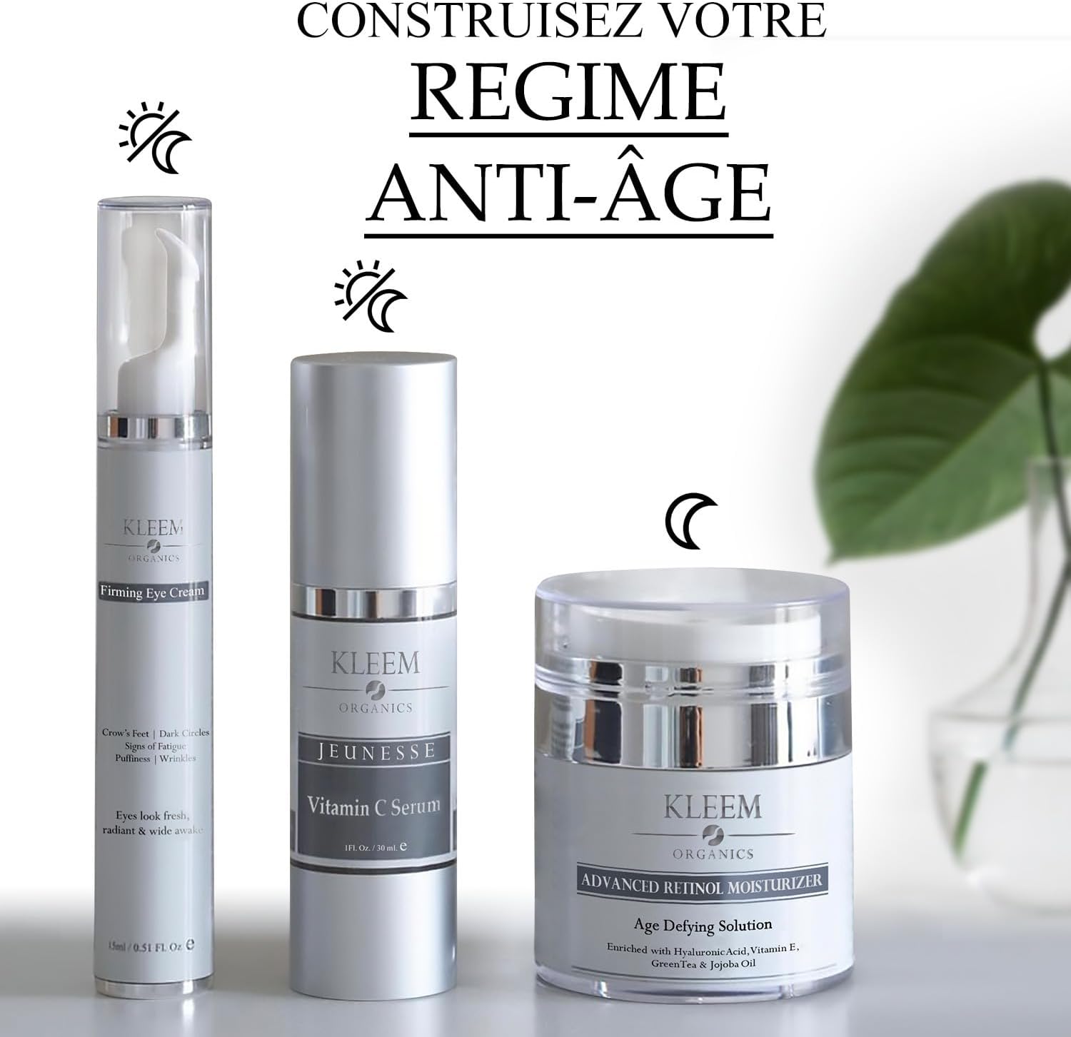 Creme Hydratante Visage Nuit Bio avec Rétinol el Acide Hyaluronique | Creme Anti Rides Femme et Anti Taches - Raffermissant & Éclaircissant - 50 ml |100% GARANTIE