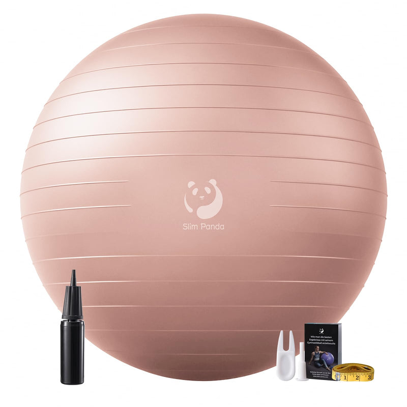 Slim Panda Ballon Pilates, 55-85cm Anti-Slip Ballon de Gymnastique avec Paille de Gonflage, Soft Yoga Ball Équilibre pour Maison, Fitness, Entraînement à l'équilibre