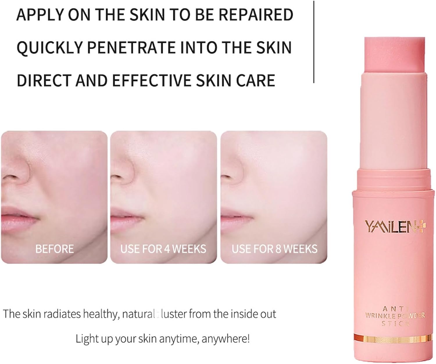 Wrinkle Bounce Multi Balm Stick coréen, baume hydratant tout-en-un anti-rides et collagène hydratant pour le visage, baume pour les yeux compact pour anti-rides et éclat aqueux