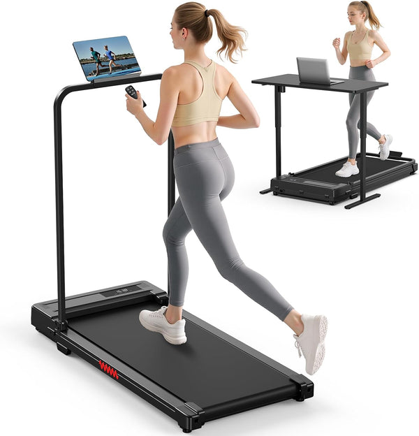 Tapis de Marche Course Pliable - Maison Bureau Walking Pad Roulant Électrique Compact Vibrant Treadmill 6KM/H Moteur Silencieux Motorise Portable Petit Courses Mini Treadmills