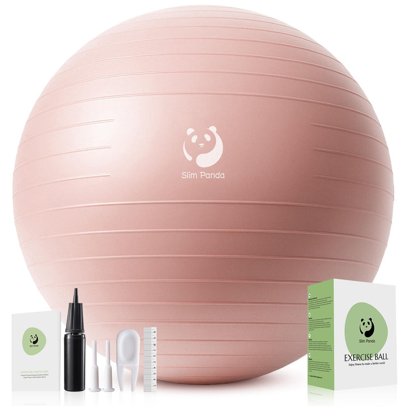 Slim Panda Ballon Pilates, 55-85cm Anti-Slip Ballon de Gymnastique avec Paille de Gonflage, Soft Yoga Ball Équilibre pour Maison, Fitness, Entraînement à l'équilibre