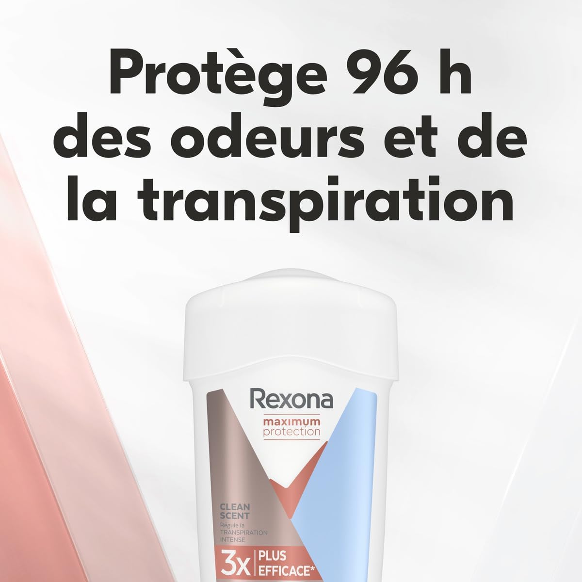 REXONA - Déodorant Femme Clean Scent - Stick Anti-transpirant - 3x plus efficace contre la transpiration - Protection 96h - 45ml