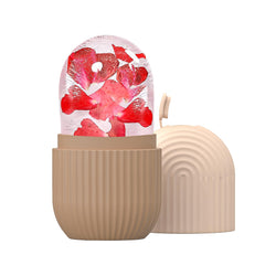 Joyeee Ice Roller, massage de la glace pour les yeux réutilisable, beauté du visage, soins de la peau compresse de glace rétrécit les pores réduit les poches améliore l'élasticité de la peau. (Rose)
