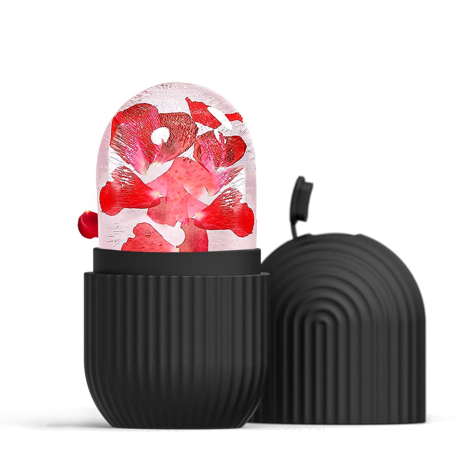 Joyeee Ice Roller, massage de la glace pour les yeux réutilisable, beauté du visage, soins de la peau compresse de glace rétrécit les pores réduit les poches améliore l'élasticité de la peau. (Rose)