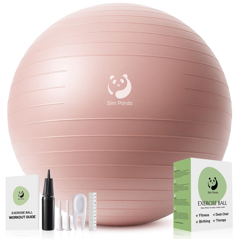 Slim Panda Ballon Pilates, 55-85cm Anti-Slip Ballon de Gymnastique avec Paille de Gonflage, Soft Yoga Ball Équilibre pour Maison, Fitness, Entraînement à l'équilibre