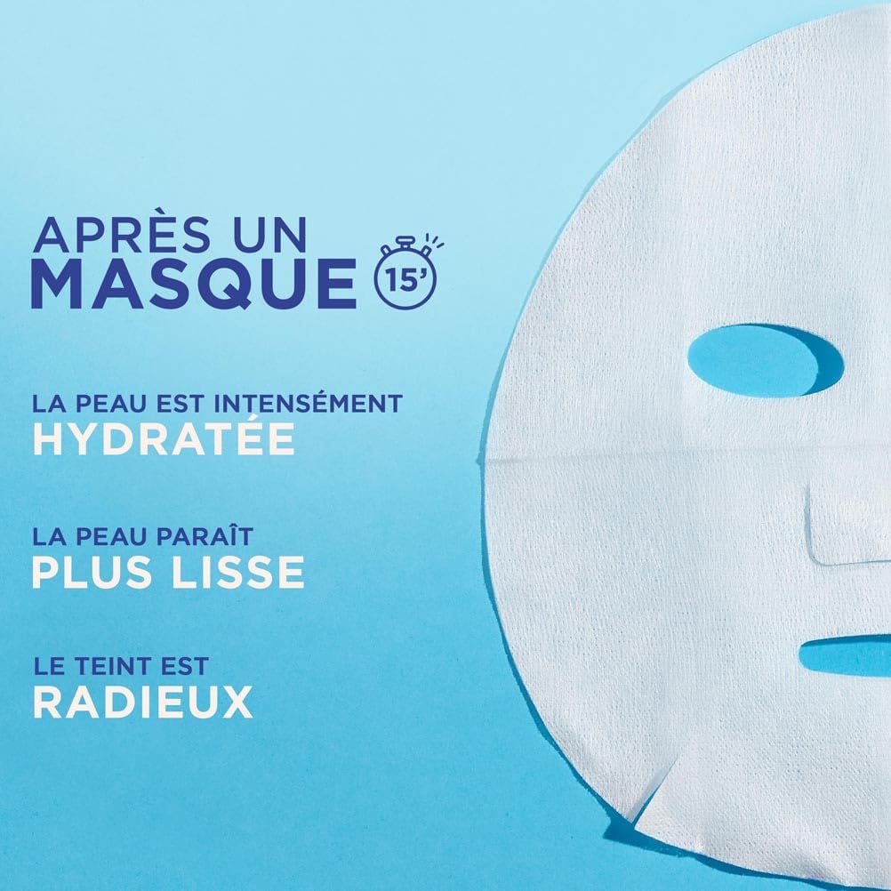 GARNIER Skin Active - Coffret Masques Tissu Hydra Bomb - Hydratant & Repulpant - À Base De Grenade & Acide Hyaluronique - Vegan & Cruelty Free - Tissu Compostable - Peaux Déshydratées - x5