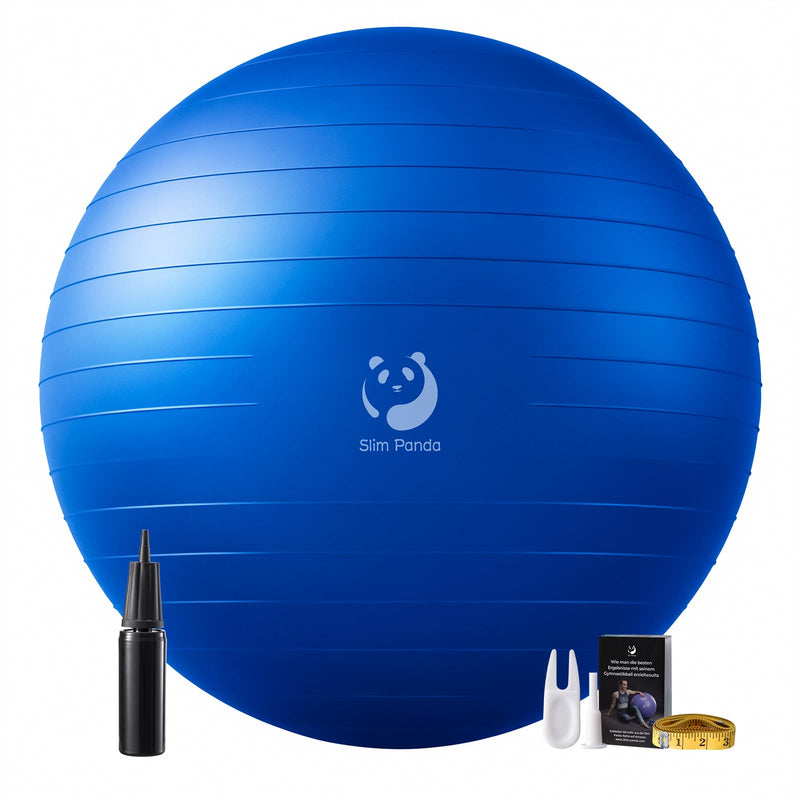Slim Panda Ballon Pilates, 55-85cm Anti-Slip Ballon de Gymnastique avec Paille de Gonflage, Soft Yoga Ball Équilibre pour Maison, Fitness, Entraînement à l'équilibre