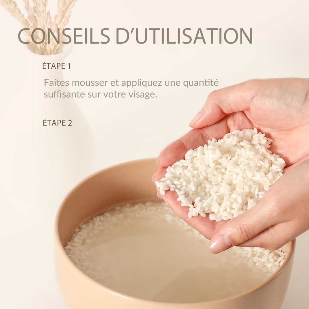 [MIZON] RICE REAL CLEANSING FOAM (150ML) Soin Coréen - Nettoyant Visage Exfoliant Doux à l'Extrait de Riz - Éclat, Nettoyage des Pores et Amélioration du Teint - Peaux Grasses et Mixtes