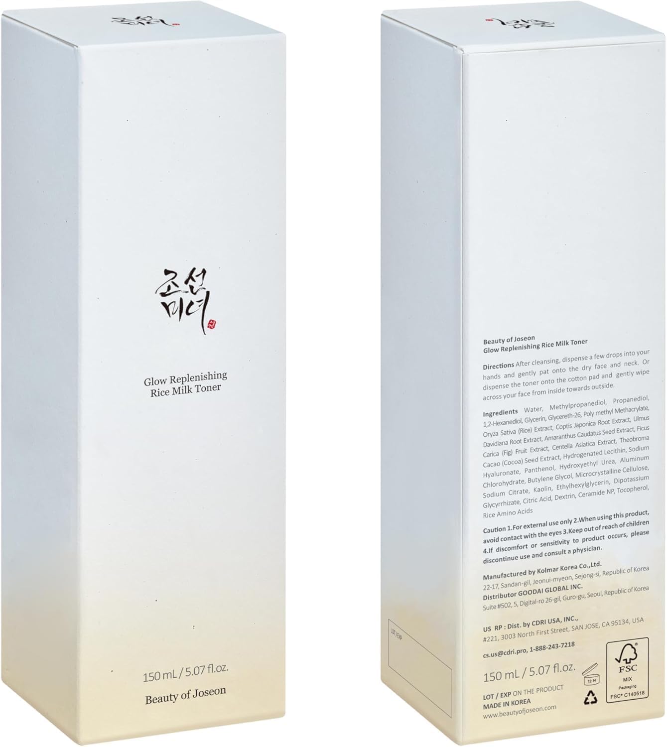 Beauty of Joseon Lotion tonique visage au riz régénérante pour peaux mixtes grasses Soin hydratant et équilibrant coréen 150 ml