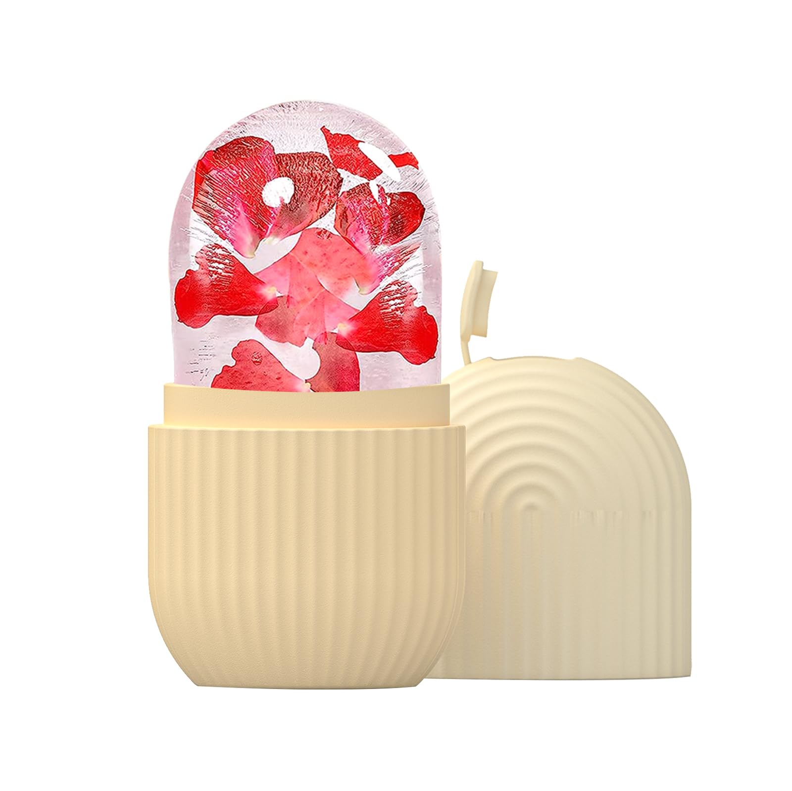 Joyeee Ice Roller, massage de la glace pour les yeux réutilisable, beauté du visage, soins de la peau compresse de glace rétrécit les pores réduit les poches améliore l'élasticité de la peau. (Rose)