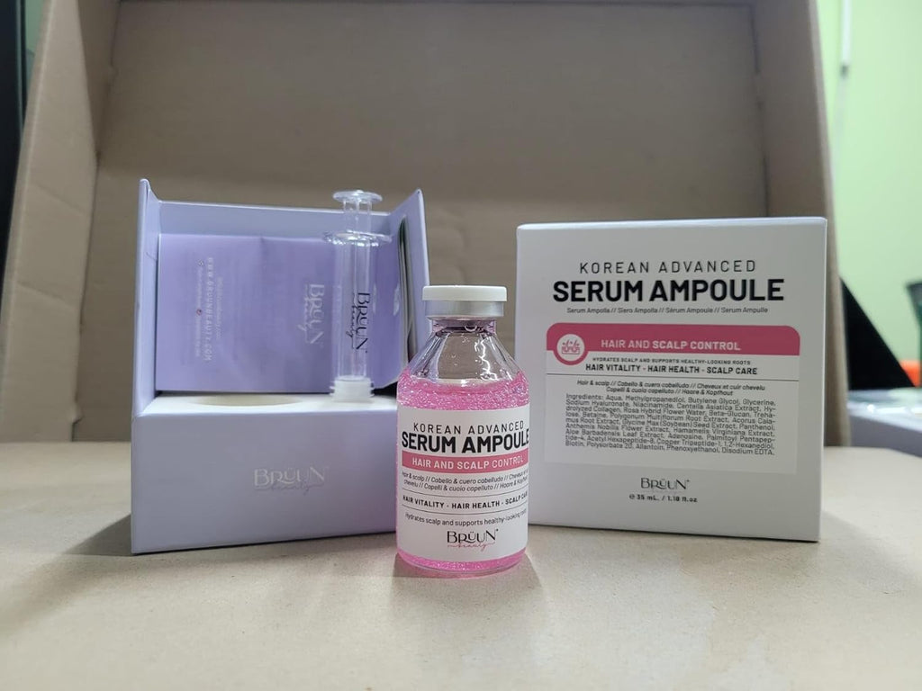 BRÜNN HS - Ampoule Sérum Booster Coréen pour Pousse des Cheveux Usage Sans Derma Pen Soin de la Peau 1,18 fl.oz