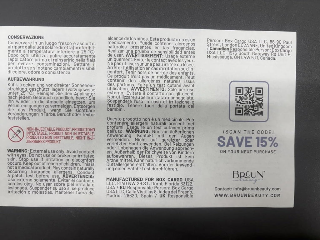 BRÜNN HS - Ampoule Sérum Booster Coréen pour Pousse des Cheveux Usage Sans Derma Pen Soin de la Peau 1,18 fl.oz