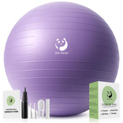 Slim Panda Ballon Pilates, 55-85cm Anti-Slip Ballon de Gymnastique avec Paille de Gonflage, Soft Yoga Ball Équilibre pour Maison, Fitness, Entraînement à l'équilibre