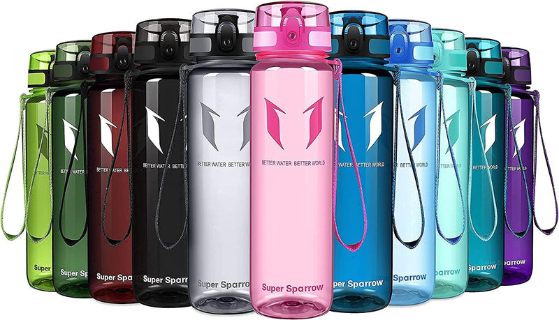 Super Sparrow Bouteille d'eau - Gourde - 350ml/500ml/750ml/1000ml - sans BPA - Convient pour Le Sport, la randonnée, l'école, Le Bureau, en Plein air