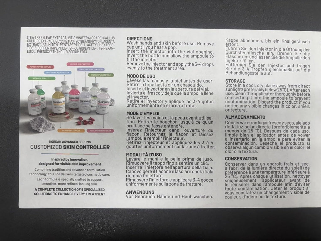 BRÜNN HS - Ampoule Sérum Booster Coréen pour Pousse des Cheveux Usage Sans Derma Pen Soin de la Peau 1,18 fl.oz