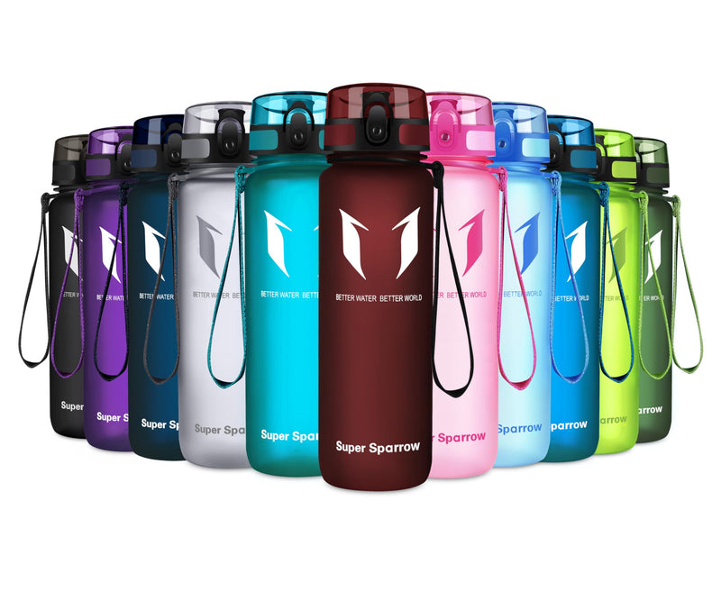 Super Sparrow Bouteille d'eau - Gourde - 350ml/500ml/750ml/1000ml - sans BPA - Convient pour Le Sport, la randonnée, l'école, Le Bureau, en Plein air