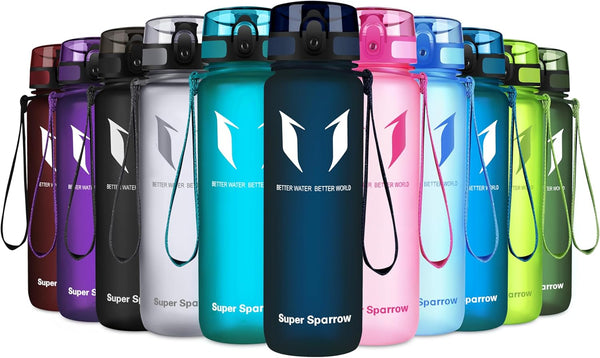 Super Sparrow Bouteille d'eau - Gourde - 350ml/500ml/750ml/1000ml - sans BPA - Convient pour Le Sport, la randonnée, l'école, Le Bureau, en Plein air