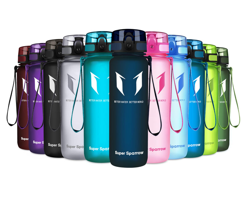 Super Sparrow Bouteille d'eau - Gourde - 350ml/500ml/750ml/1000ml - sans BPA - Convient pour Le Sport, la randonnée, l'école, Le Bureau, en Plein air