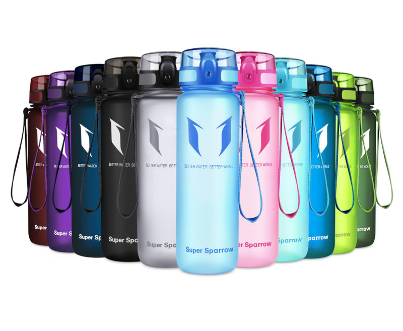 Super Sparrow Bouteille d'eau - Gourde - 350ml/500ml/750ml/1000ml - sans BPA - Convient pour Le Sport, la randonnée, l'école, Le Bureau, en Plein air