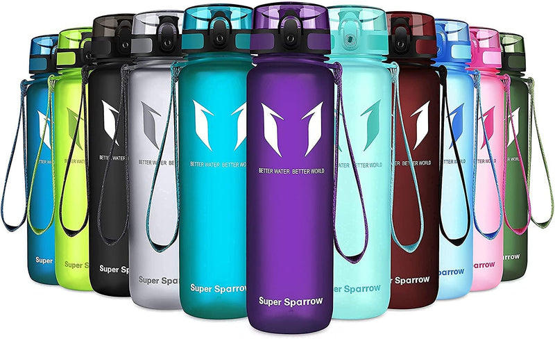 Super Sparrow Bouteille d'eau - Gourde - 350ml/500ml/750ml/1000ml - sans BPA - Convient pour Le Sport, la randonnée, l'école, Le Bureau, en Plein air