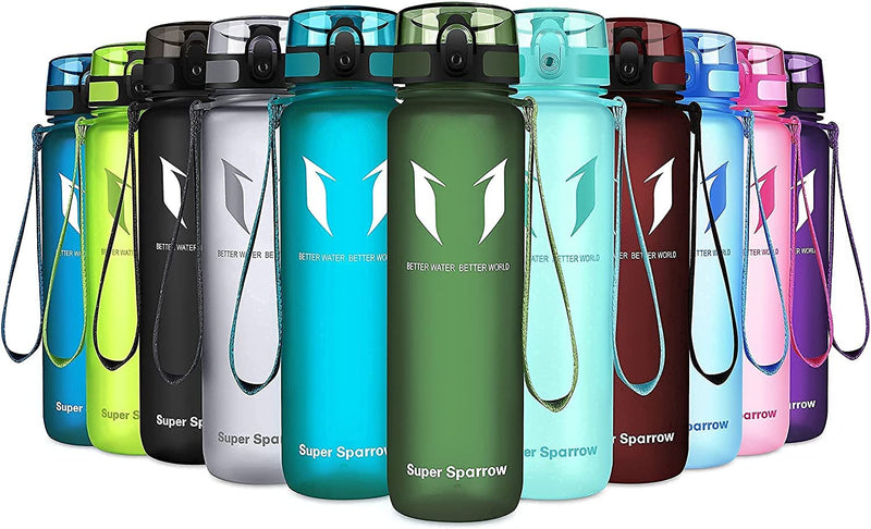 Super Sparrow Bouteille d'eau - Gourde - 350ml/500ml/750ml/1000ml - sans BPA - Convient pour Le Sport, la randonnée, l'école, Le Bureau, en Plein air