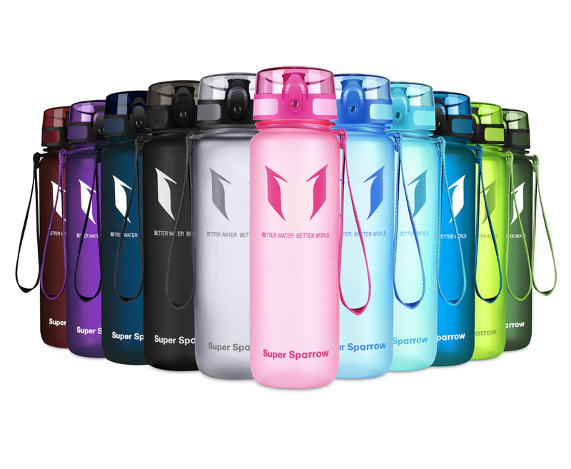 Super Sparrow Bouteille d'eau - Gourde - 350ml/500ml/750ml/1000ml - sans BPA - Convient pour Le Sport, la randonnée, l'école, Le Bureau, en Plein air