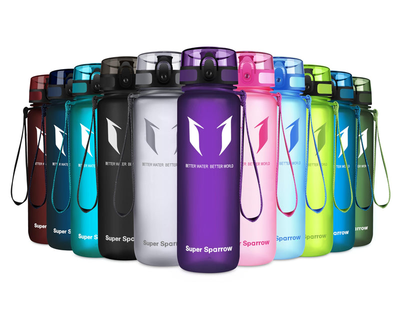 Super Sparrow Bouteille d'eau - Gourde - 350ml/500ml/750ml/1000ml - sans BPA - Convient pour Le Sport, la randonnée, l'école, Le Bureau, en Plein air