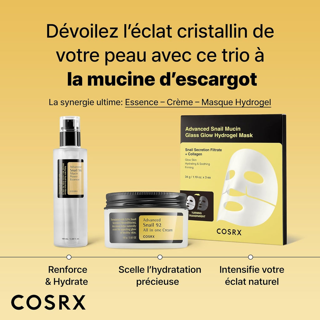 COSRX Advanced Snail 96% Mucin Power Essence 100 ml | Sérum Hydratante avec Mucine Bave d'Escargot | Anti Rides Peaux d'Acné et Sèches Soins pour le Visage | Coréen Korean Skincare