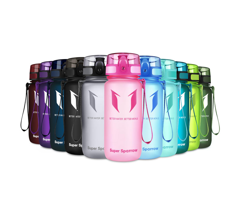 Super Sparrow Bouteille d'eau - Gourde - 350ml/500ml/750ml/1000ml - sans BPA - Convient pour Le Sport, la randonnée, l'école, Le Bureau, en Plein air