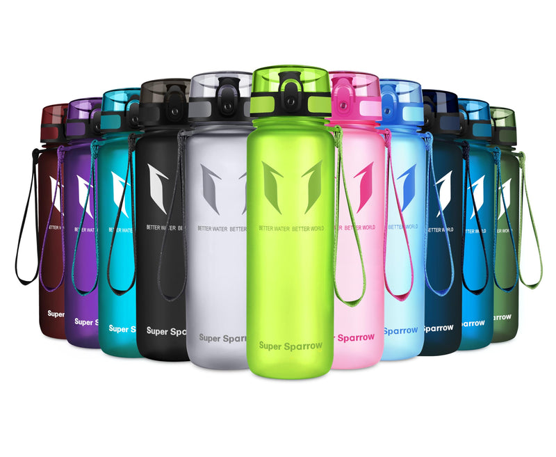 Super Sparrow Bouteille d'eau - Gourde - 350ml/500ml/750ml/1000ml - sans BPA - Convient pour Le Sport, la randonnée, l'école, Le Bureau, en Plein air
