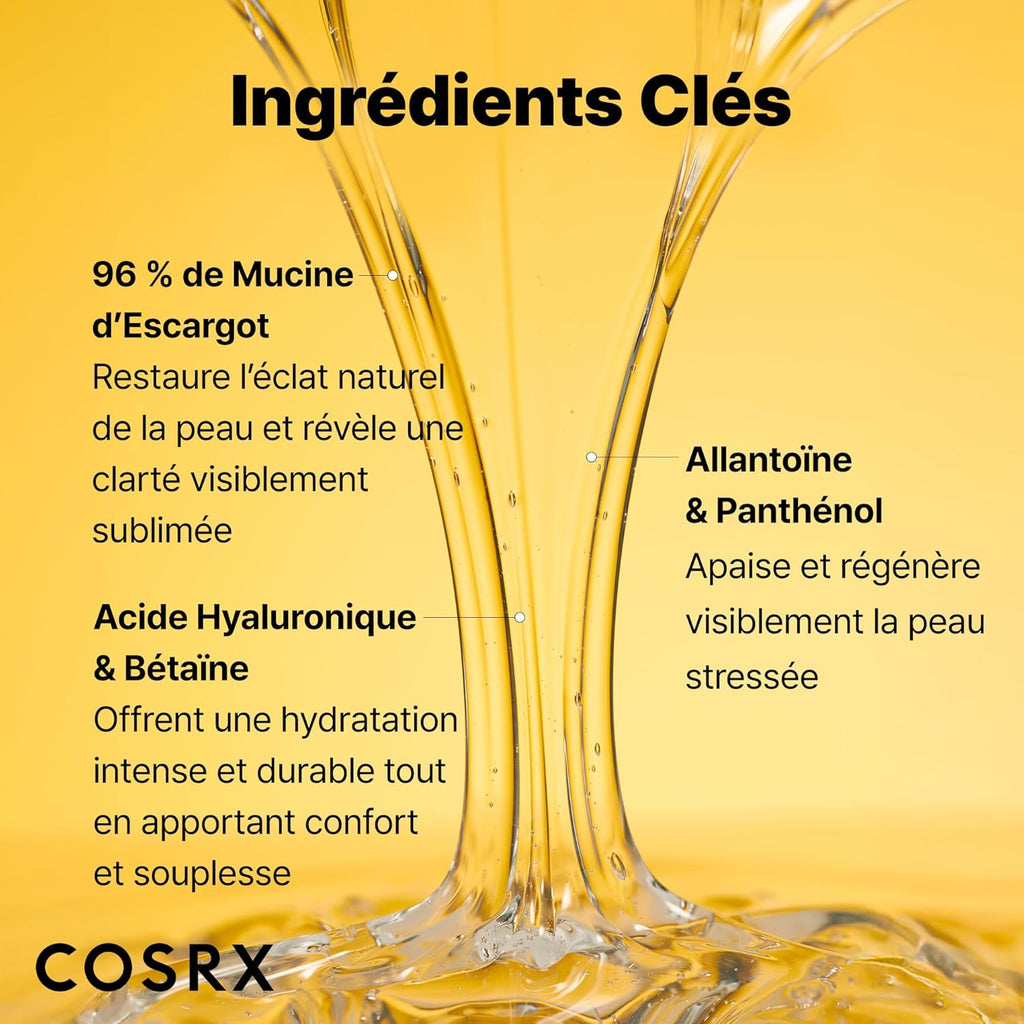 COSRX Advanced Snail 96% Mucin Power Essence 100 ml | Sérum Hydratante avec Mucine Bave d'Escargot | Anti Rides Peaux d'Acné et Sèches Soins pour le Visage | Coréen Korean Skincare