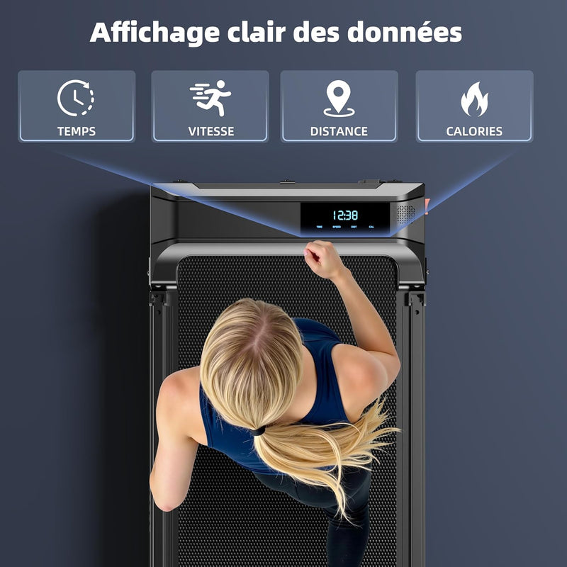 Tapis de Marche Course Pliable - Maison Bureau Walking Pad Roulant Électrique Compact Vibrant Treadmill 6KM/H Moteur Silencieux Motorise Portable Petit Courses Mini Treadmills
