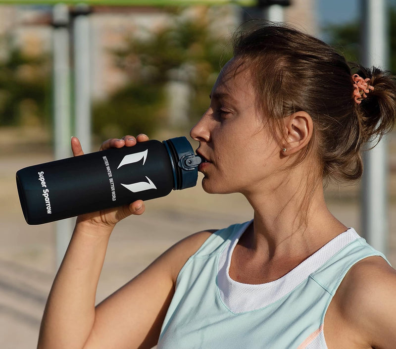 Super Sparrow Bouteille d'eau - Gourde - 350ml/500ml/750ml/1000ml - sans BPA - Convient pour Le Sport, la randonnée, l'école, Le Bureau, en Plein air