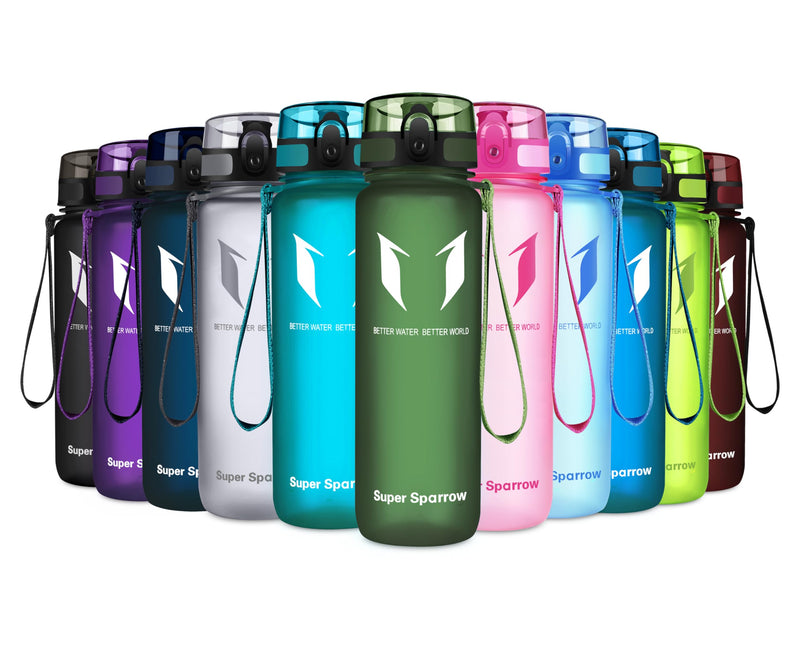 Super Sparrow Bouteille d'eau - Gourde - 350ml/500ml/750ml/1000ml - sans BPA - Convient pour Le Sport, la randonnée, l'école, Le Bureau, en Plein air