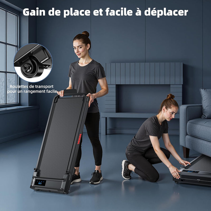 Tapis de Marche Course Pliable - Maison Bureau Walking Pad Roulant Électrique Compact Vibrant Treadmill 6KM/H Moteur Silencieux Motorise Portable Petit Courses Mini Treadmills