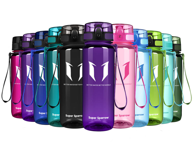 Super Sparrow Bouteille d'eau - Gourde - 350ml/500ml/750ml/1000ml - sans BPA - Convient pour Le Sport, la randonnée, l'école, Le Bureau, en Plein air